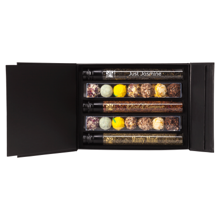 Luxury Giftbox met 3 tubes thee en chocolate truffels